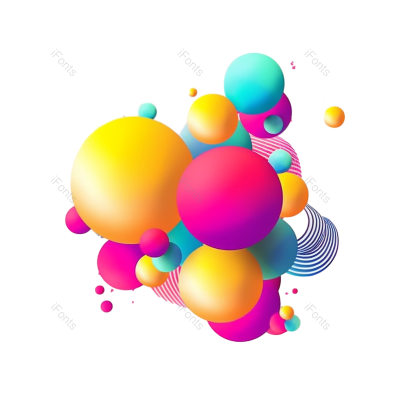 618图片,立体元素,粉色球PNG,黄色球免抠素材